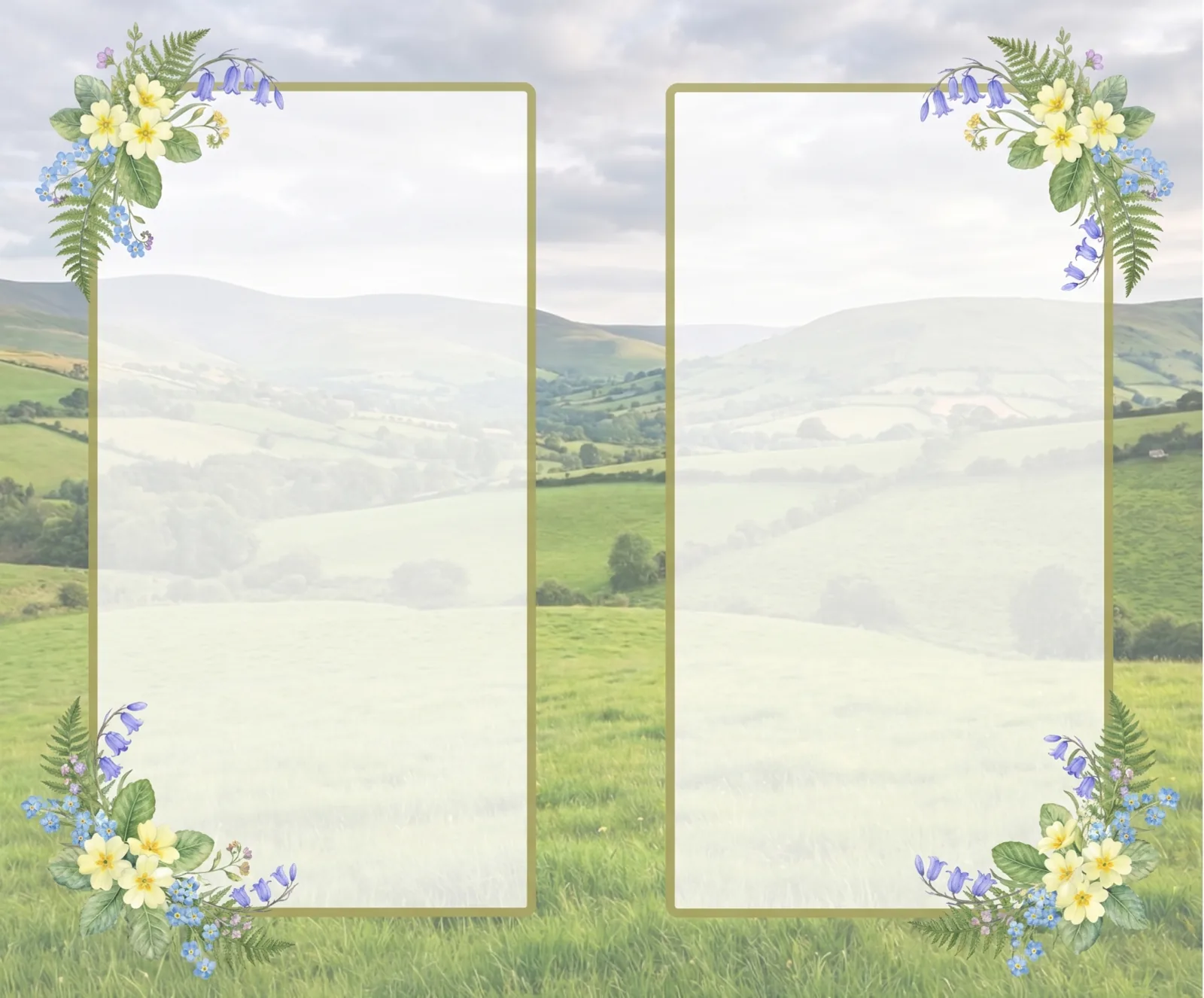 Golden Wildflowers personalised memorial card design