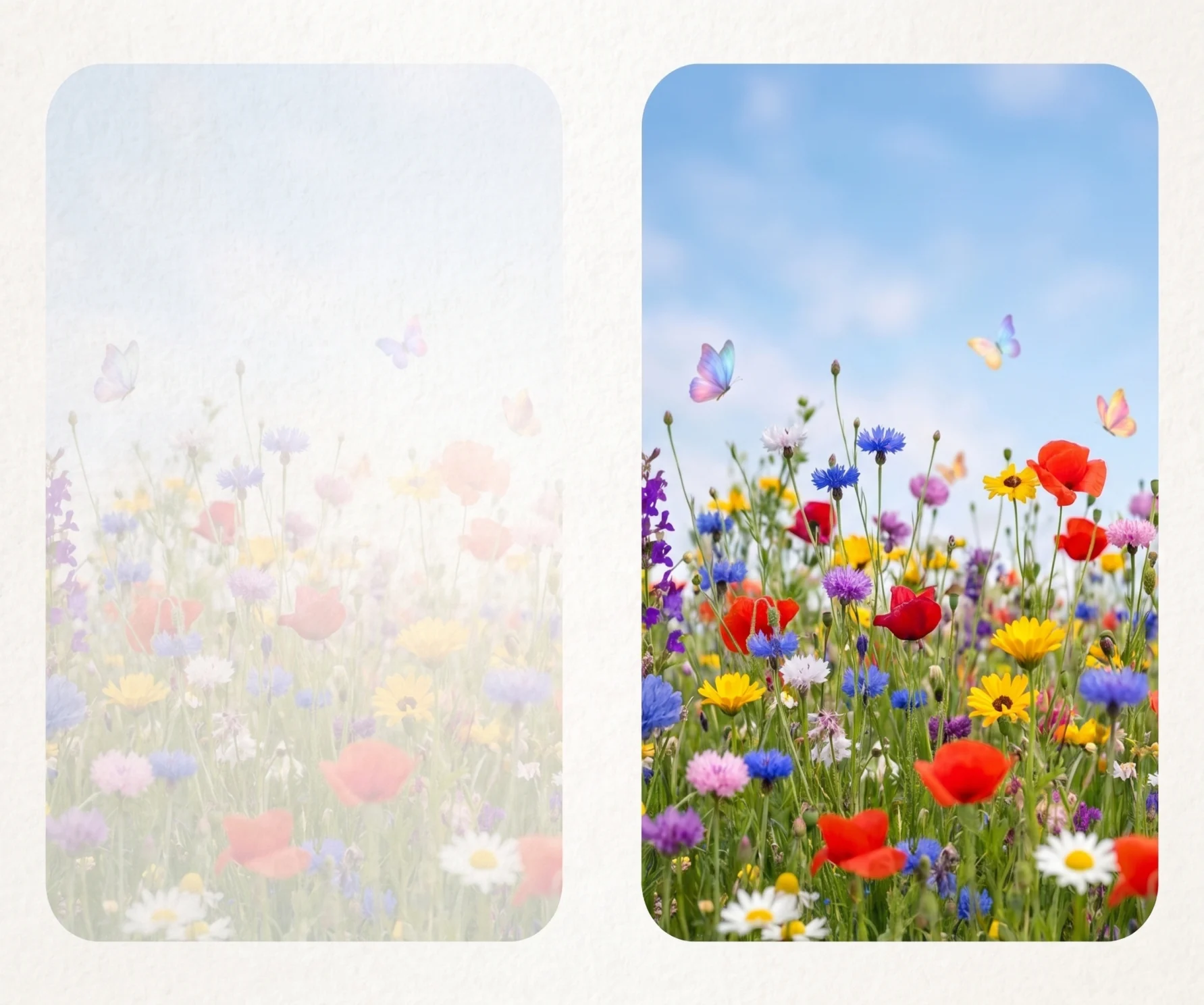 Poppy Wildflower Meadow personalised memorial card design